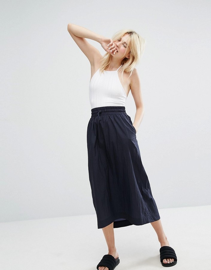 drawstring midi skirt