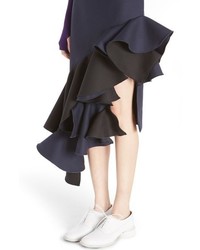 Jacquemus La Jupe Camargue Asymmetrical Ruffle Skirt