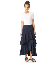 Alice + Olivia Martina Asymmetrical High Low Ruffle Skirt