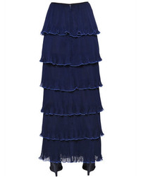 Mary Katrantzou Pantheon Tiered Plisse Georgette Skirt