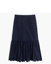 J.Crew Petite Tiered Scalloped Skirt In Eyelet
