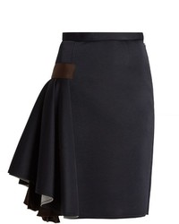 Kolor Ruffled Side Contrast Panel Skirt