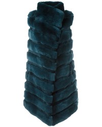 Yves Salomon Panelled Sleeveless Coat