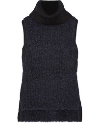 Rag & Bone Adele Ribbed Wool Blend Turtleneck Sweater Midnight Blue