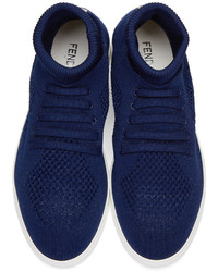 Fendi Blue Sock Slip On Sneakers