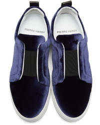 Pierre Hardy Blue Velvet Slider Slip On Sneakers