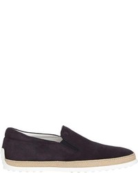 Tod's Suede Slip On Sneakers Blue