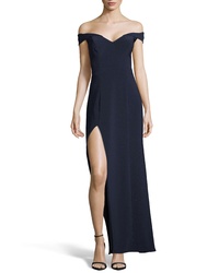 XSCAPE Off The Shoulder Jersey Gown