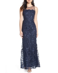 Adrianna Papell Corded Lace Evening Dress
