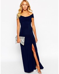 Love Off Shoulder Wrap Maxi Dress With Thigh Split