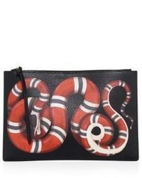 Gucci Snake Print Leather Pouch