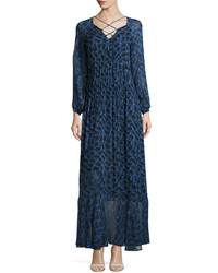 Derek Lam Python Print Long Sleeve Maxi Dress