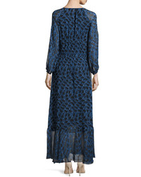 Derek Lam Python Print Long Sleeve Maxi Dress