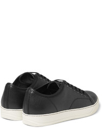 Lanvin Cap Toe Grained Leather Sneakers