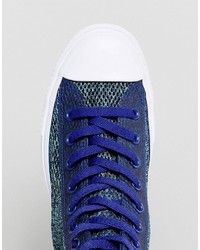 Converse Chuck Taylor All Star Ii Hi Sneakers In Blue Knit 155730c