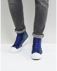 Converse Chuck Taylor All Star Ii Hi Sneakers In Blue Knit 155730c