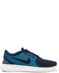 Nike Free Rn Commuter Mesh And Jersey Sneakers Navy