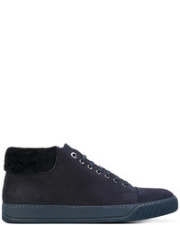 Lanvin Lined Mid Top Sneakers