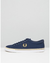 Fred Perry Underspin Canvas Sneakers In Navy