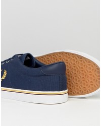 Fred Perry Underspin Canvas Sneakers In Navy