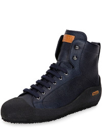Bally Ellon Shearling Lined Leather Snow Boot Blue