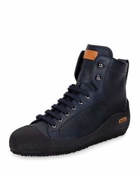 Bally Ellon Shearling Lined Leather Snow Boot Blue