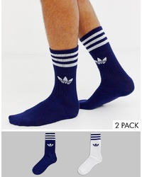 adidas Originals 2 Pack Socks Navy White