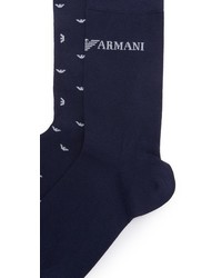 Emporio Armani 2 Pack Stretch Cotton Crew Socks