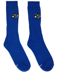 Ader Error Blue Distort Logo Socks