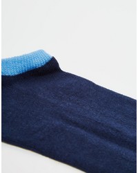 Asos Brand Sneaker Socks 5 Pack In Blue Save 47%