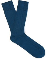 John Smedley Delta Ribbed Sea Island Cotton Blend Socks