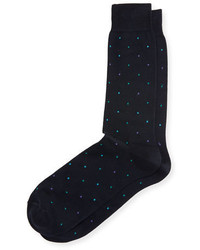 Neiman Marcus Multicolor Dot Mercerized Cotton Socks