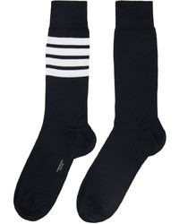 Thom Browne Navy 4 Bar Socks