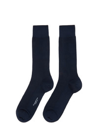 Ermenegildo Zegna Navy Cable Knit Socks