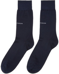 Balenciaga Navy Logo Socks