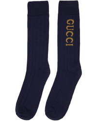 Gucci Navy Long Socks