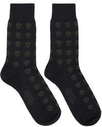 Alexander McQueen Navy Skull Socks