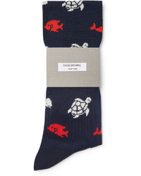 Thom Browne Patterned Cotton Socks