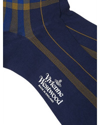 Vivienne Westwood Plaid Cotton Blend Jacquard Socks