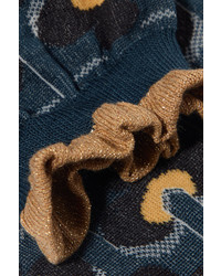 Marni Ruffled Jacquard Socks Blue