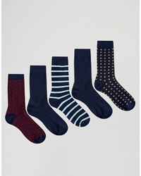 Asos Socks With Design 5 Pack