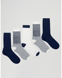 Asos Socks With Geo Tribal Design 5 Pack