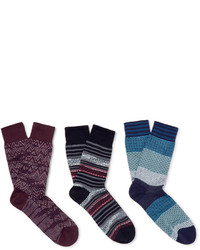 Missoni Three Pack Patterned Cotton Socks