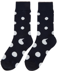 Y's Ys Navy Dot Socks