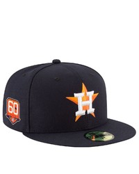 New Era Navy Houston Astros Home 60th Anniversary Authentic Collection On Field 59fifty Fitted Hat At Nordstrom