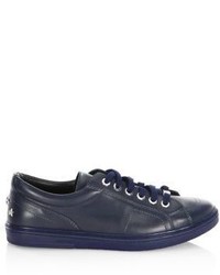 Jimmy Choo Star Studs Leather Low Top Sneakers