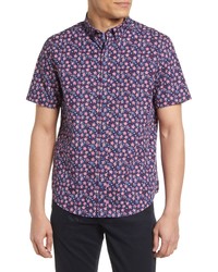 Navy Star Print Short Sleeve Shirt