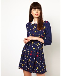 Nishe Skater Dress With Star Embroidery