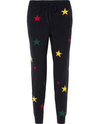 Chinti and Parker Star Intarsia Cashmere Track Pants