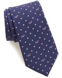 Navy Star Print Tie